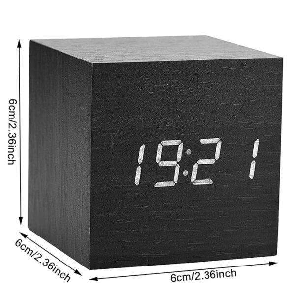 Wooden Black Cube Clock - Image 3