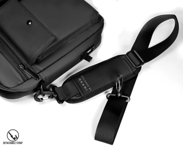 BLACK  Laptop Messenger Bag X Briefcase with USB Fast-Charging for Laptops - Image 4