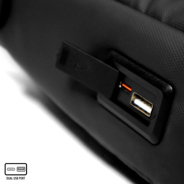 BLACK  Laptop Messenger Bag X Briefcase with USB Fast-Charging for Laptops - Image 2