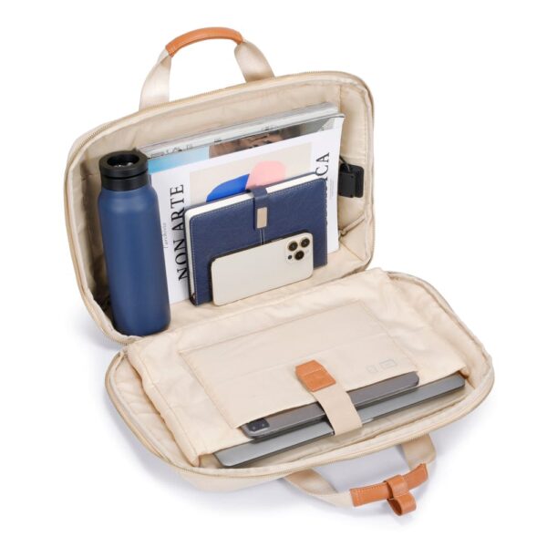 CREAM Laptop Messenger Bag X Briefcase with USB Fast-Charging for Laptops - Image 3